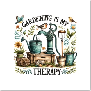 Gardening is my therapy Posters and Art